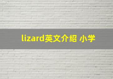 lizard英文介绍 小学